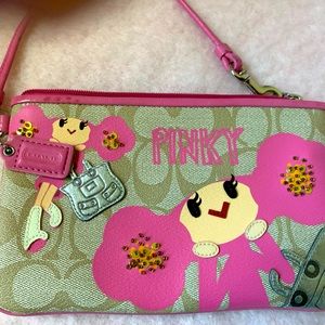 Coach-Poppy Pink Chain Wristlet